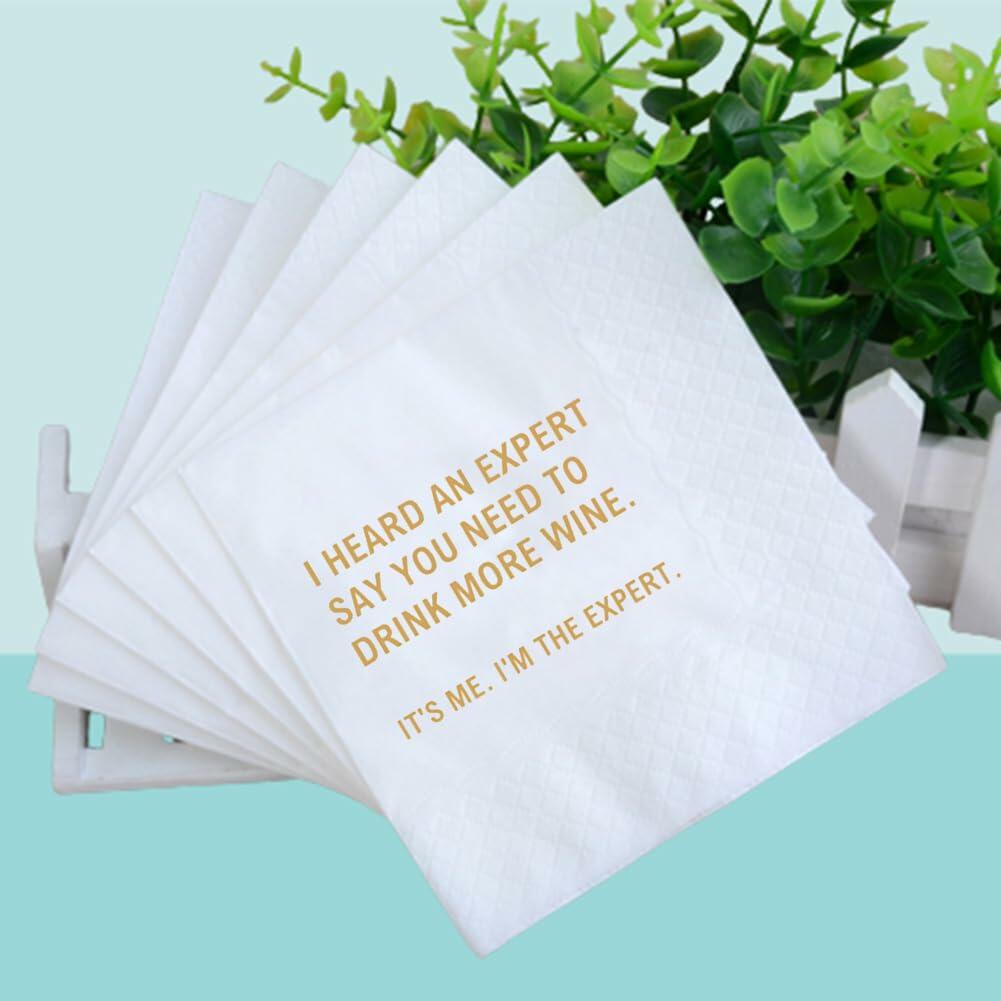 VOWFOO Funny Quote Cocktail Napkins 100pcs 4.5x4.5in 2-ply We Were Cool