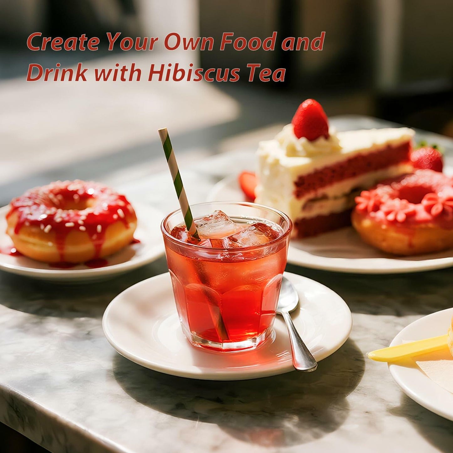 Yetypy Pure Natural Hibiscus Tea Bags 50 Count Caffeine-Free Antioxidants