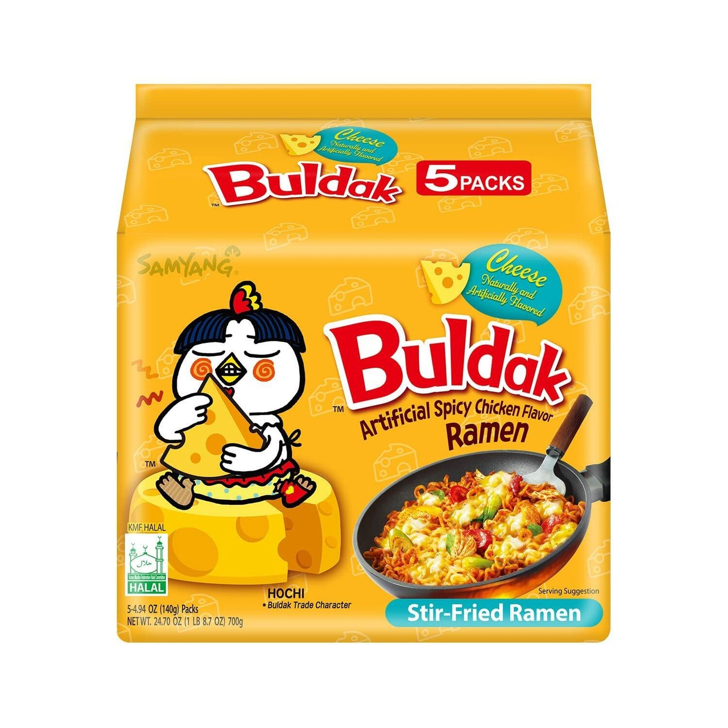Samyang Buldak Spicy Cheese Ramen Korean Instant Noodle 5 Pack 4.94oz