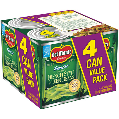 BestBy10/25 Del Monte Blue Lake French Style Green Beans 14.5oz Can 4 Pack
