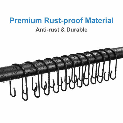 TENOVEL 24-Pack Stainless Steel Brushed Nickel Double Shower Curtain Hooks