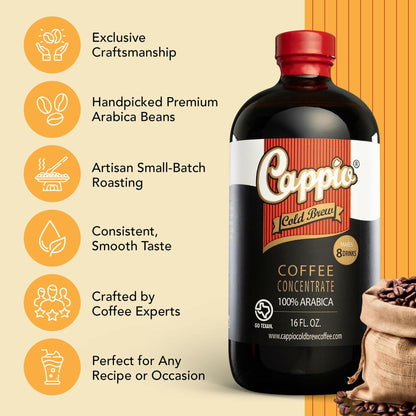 BestBy01/25 Cappio Cold Brew Coffee Concentrate 16oz - Smooth & Bold Flavor