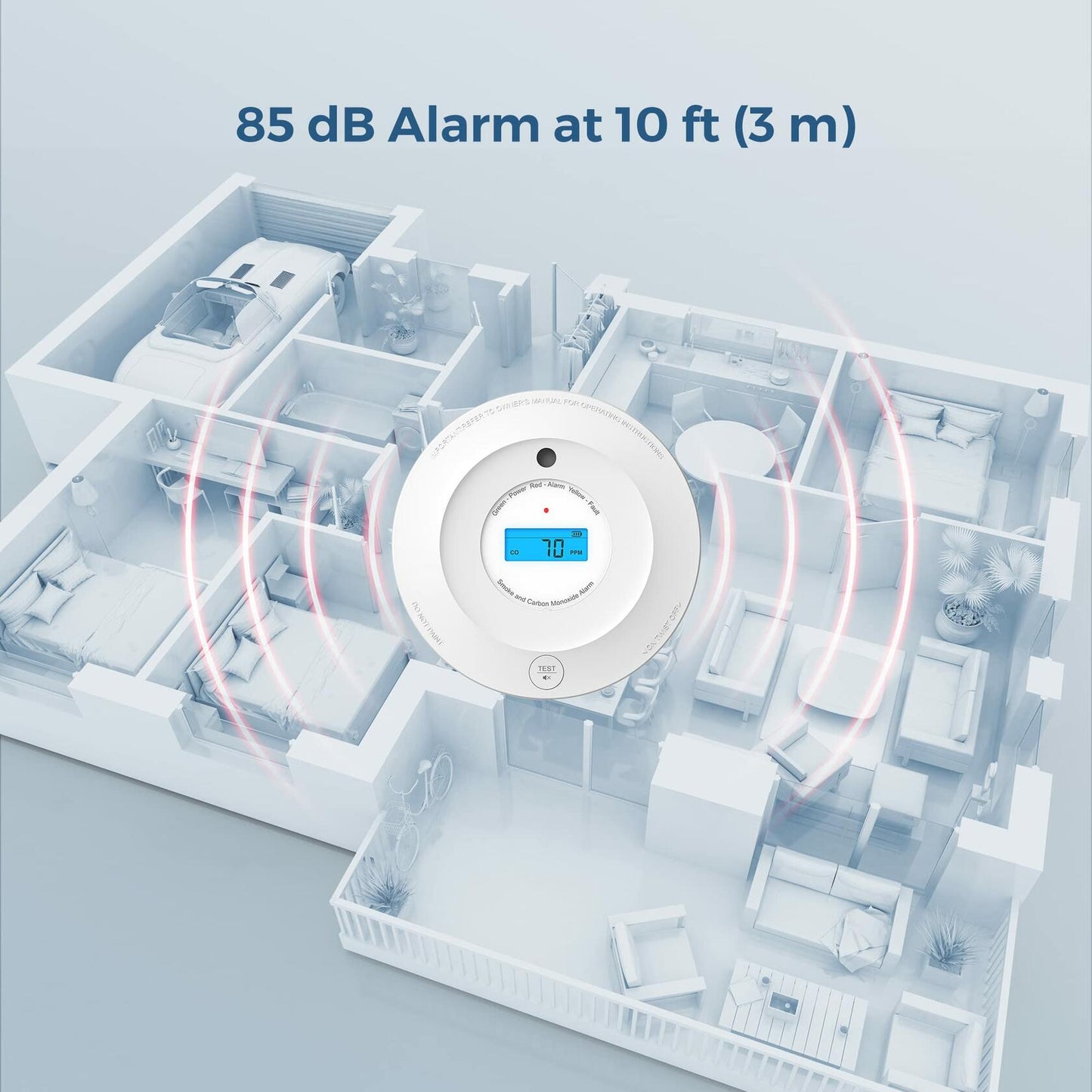 [Like New] AEGISLINK SC240 Smoke & CO Detector 10-Year Battery Photoelectric 1 Pack - Like New