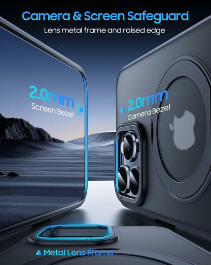 KissCall Magnetic Ring Stand Case for iPhone 16 Pro Max Translucent Matte