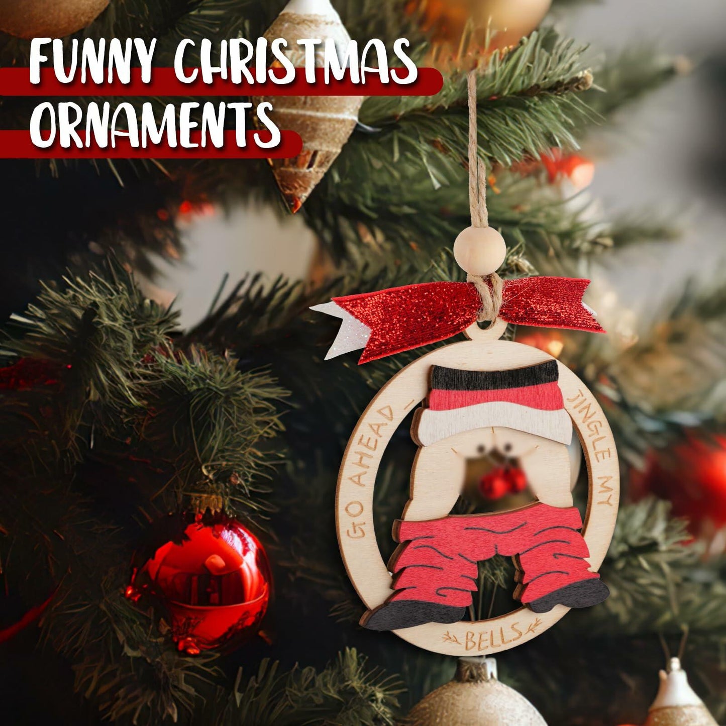 2024 White Elephant Xmas Ornament, Funny Christmas Decoration, Stocking Stuffer
