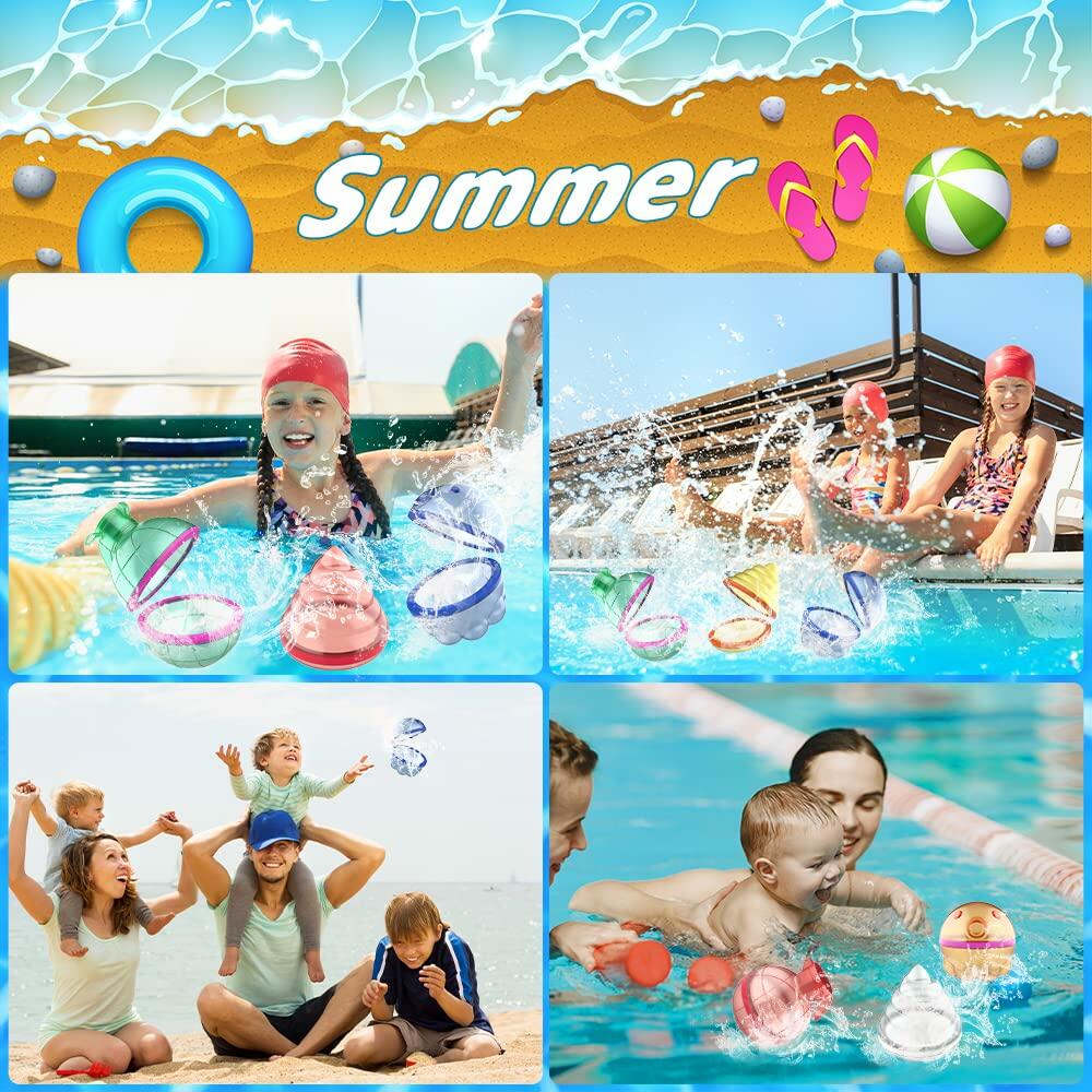 Reusable  Silicone Water Balloons 6PCS Latex-Free Quick Fill Self Sealing
