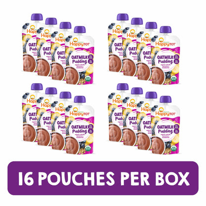 BestBy08/25 Happy Tot Organics Oatmilk Pudding Dairy-Free Toddler Snack 4oz x16