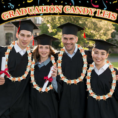60 Set Orange Gold Candy Lei Tubing 2 Inch Graduation Kit Clear Poly 2024