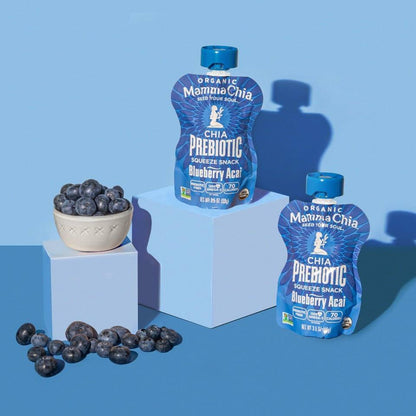 BestBy07/25 Mamma Chia Organic Prebiotic Snack Blueberry Acai 14oz 6 Pack
