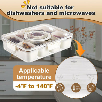 TagRecove Snack Box Container with Lid and Handle Portable Organizer