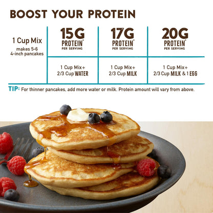 BestBy09/25 Krusteaz Protein Pancake Mix Buttermilk 100% Whole Grain 1.25lb