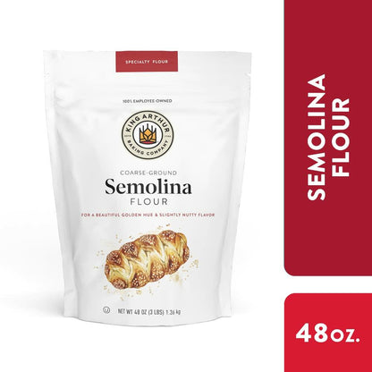 BestBy04/25 King Arthur Semolina Flour 3 lbs Coarse Ground High Protein Kosher