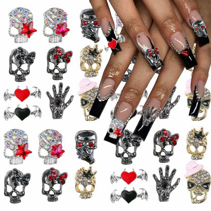 50pcs Handmade Dark Resin Bat Charms for Nails Halloween Accessories