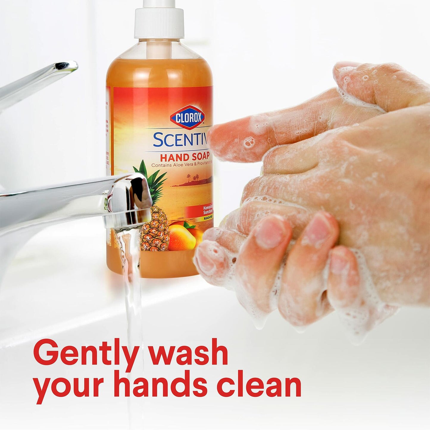 Clorox Scentiva Liquid Hand Soap 14oz Hawaiian Sunshine Scent Bleach-Free