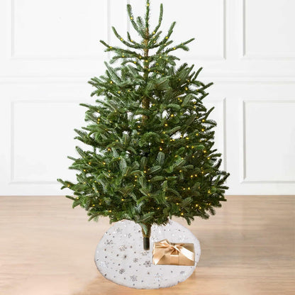 4-Pack Mini Christmas Tree Skirts 15" White Xmas Holiday Decor