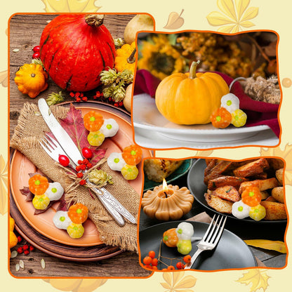 Dandat 6 Pcs Mini Turkey Plates Hand Painted Ceramics Pumpkin Decor