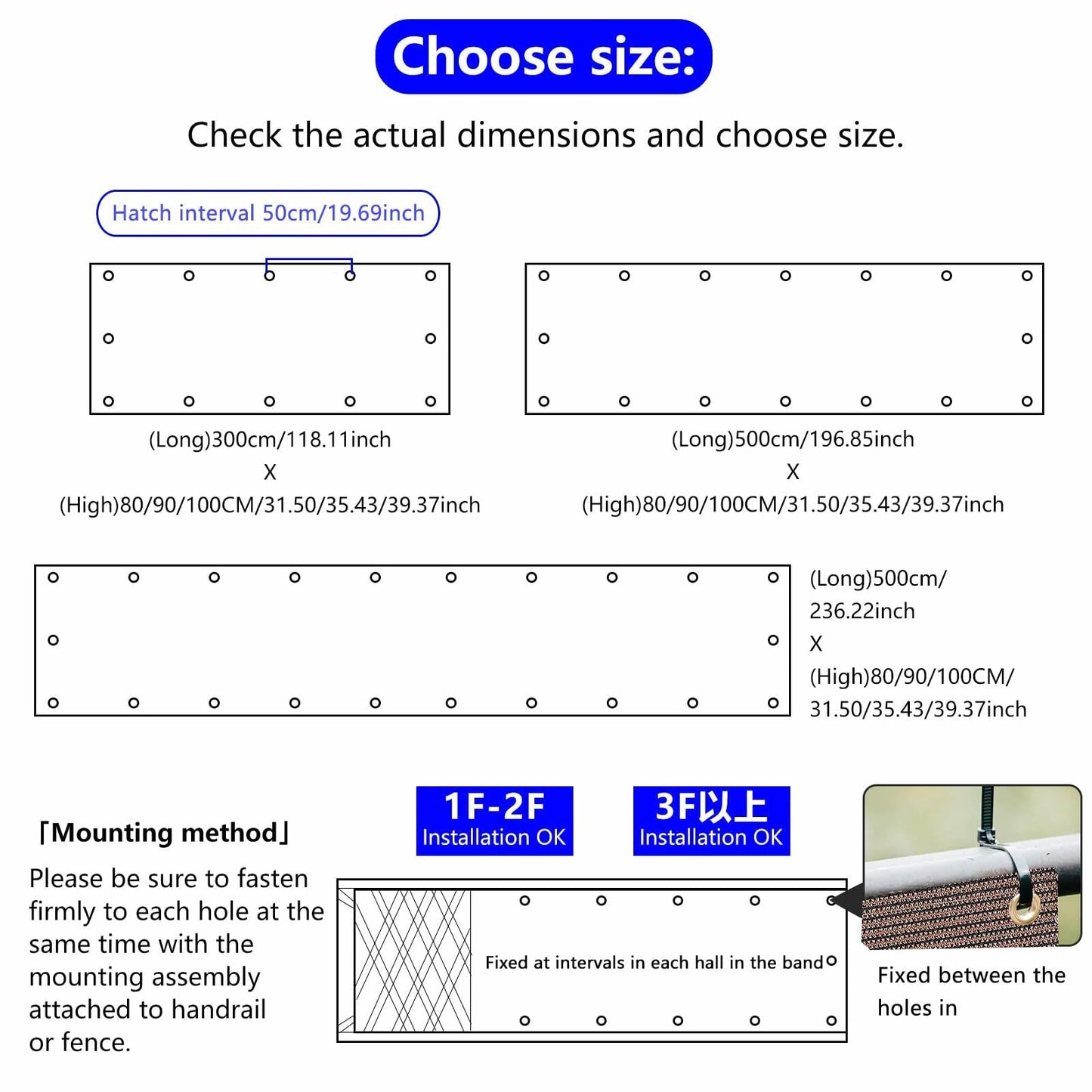 demoul Privacy Fence Balcony Screen Outdoor Patio Cover 3x5.75 ft
