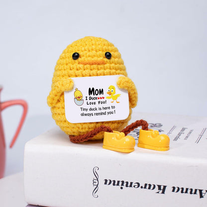 Artlunar Positive Duck Emotional Support Crochet Gift for Mom I Love You