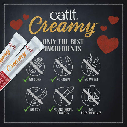 BestBy06/25 Catit Creamy Lickable Cat Treat Salmon 5-Pack Hydrating Healthy
