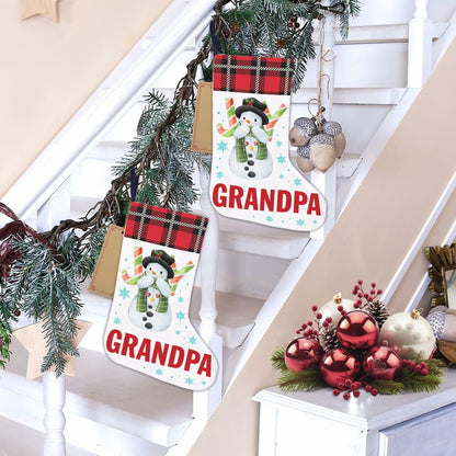 TSUYAWU Grandpa Christmas Stocking Holiday Decoration 18x12 Inch