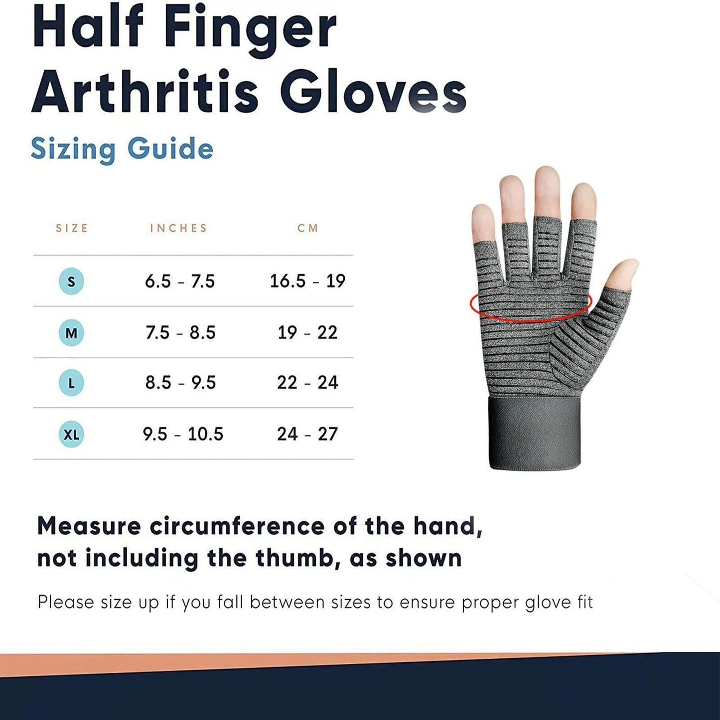 VigorGlove Copper Fit Arthritis Gloves Adjustable Belt Anti-Slip Black 2P XL