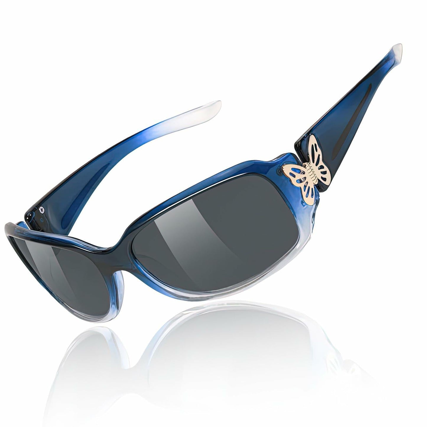 TJUTR Polarized Women's Wrap Around Butterfly Sunglasses UV400 Protection