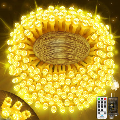 ROADAYLY 65.6FT 180 LED Halloween Fairy Lights Orange Purple Green Wire