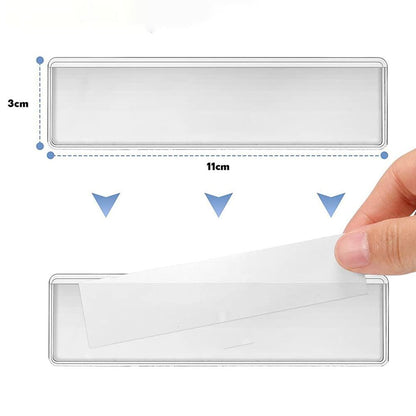 ccHuDE 48 Pcs Self Adhesive Clear Label Holders Shelf Tag Pockets