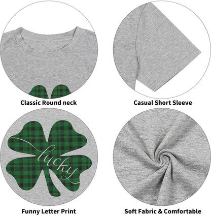 St Pattys Day Shirt Women Everybody in The Pub Getting Tipsy Lucky Clover Tee S
