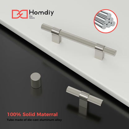 homdiy 15 Pack Matte Black Cabinet Handles 128mm 5in T Bar Drawer Pulls