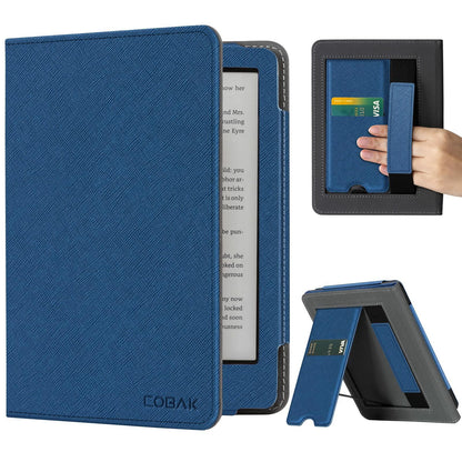 CoBak Kindle Paperwhite 11th Gen 6.8" PU Leather Case Stand Black