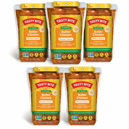Tasty Bite Punjabi Style Butter Chicken Simmer Sauce 7oz 5-Pack Vegetarian