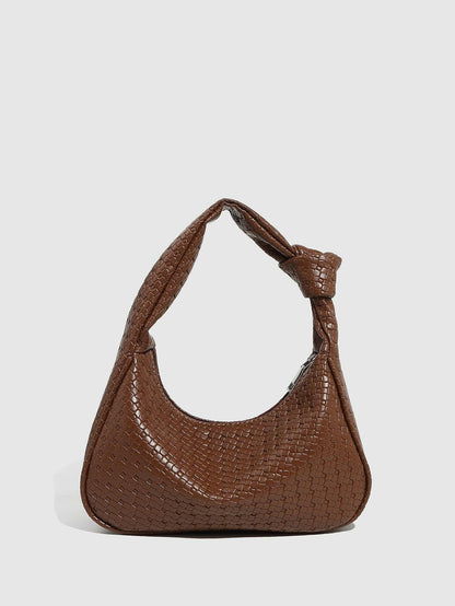 Verdusa Women's Metallic Knot Strap PU Leather Shoulder Bag Brown One Size