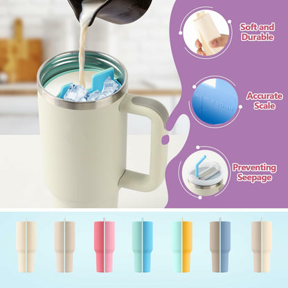 LittleHugs Silicone 2-in-1 Cup for Stanley Cup 40oz Cream Double Drinks Bag
