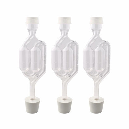 Fastrack Airlocks S-Shaped BPA-Free Brewing Set of 3 Transparent
