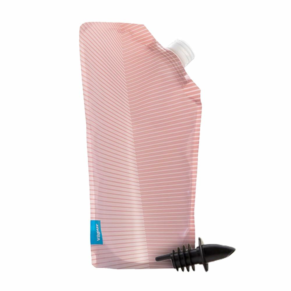 Vapur Collapsible Portable Wine Carrier with Pour Spout 25oz Rose