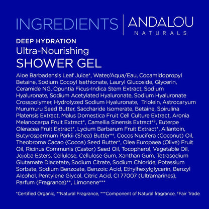 Andalou Naturals Deep Hydration Body Wash with Hyaluronic Acid 8.5 fl oz