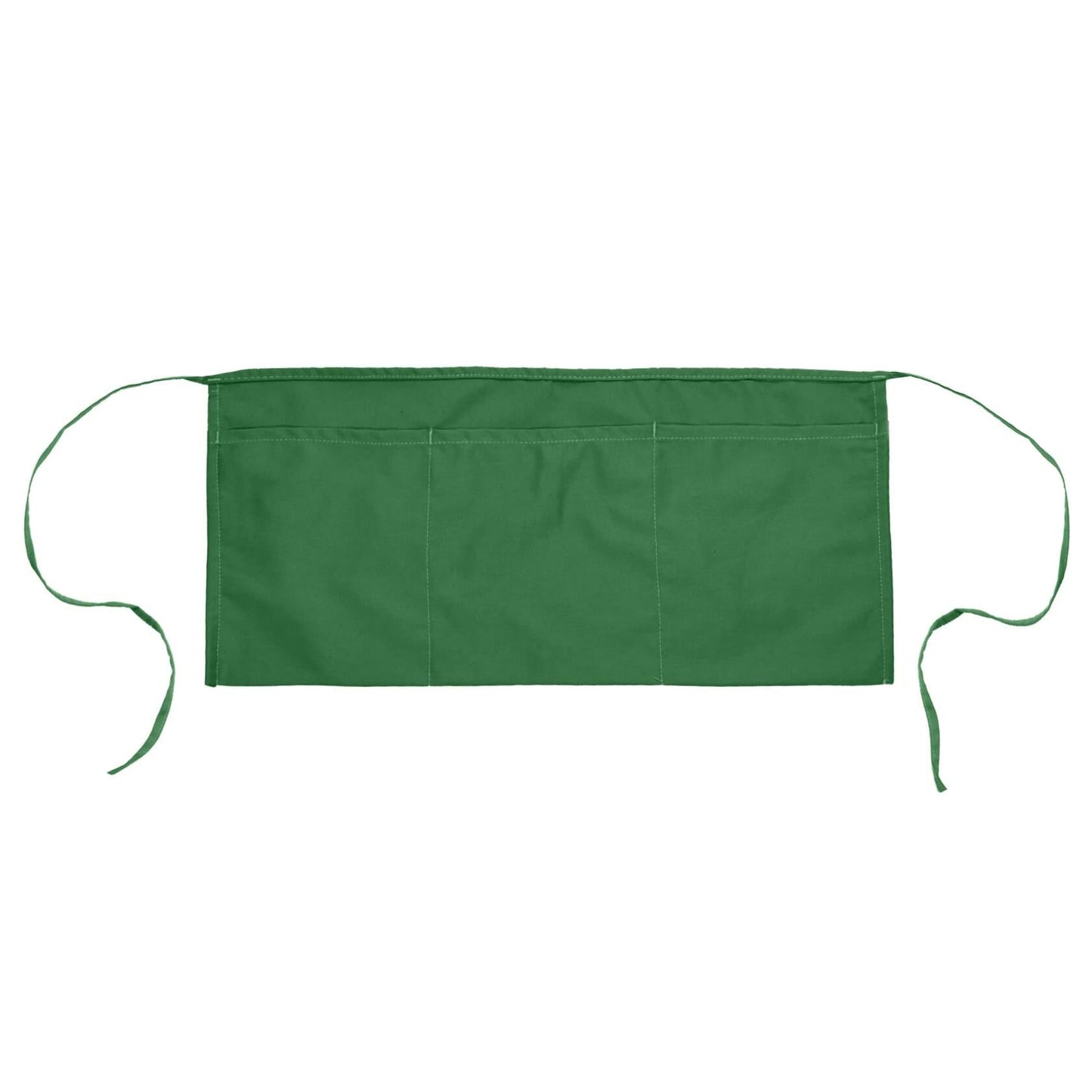 Waitress Waist Apron Commercial Bib Spun Poly Cotton Dark Green 3 Pockets