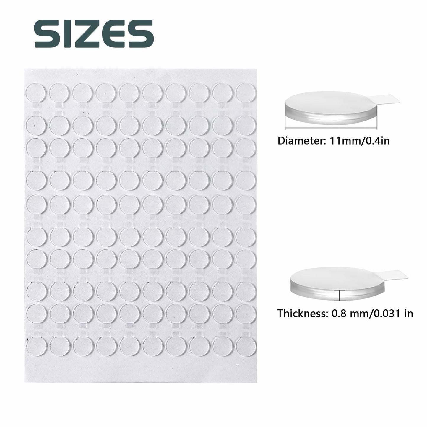 Adhesive Stick Dots Two-Sided Mounting Putty 0.4"x0.4" 700pcs Clear