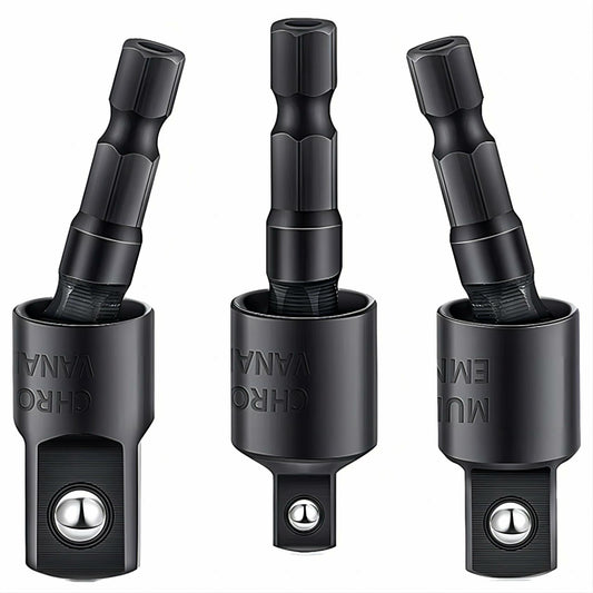 3Pcs Socket Adapter Set 1/4" 3/8" 1/2" Rotatable Impact Grade Drill Bits
