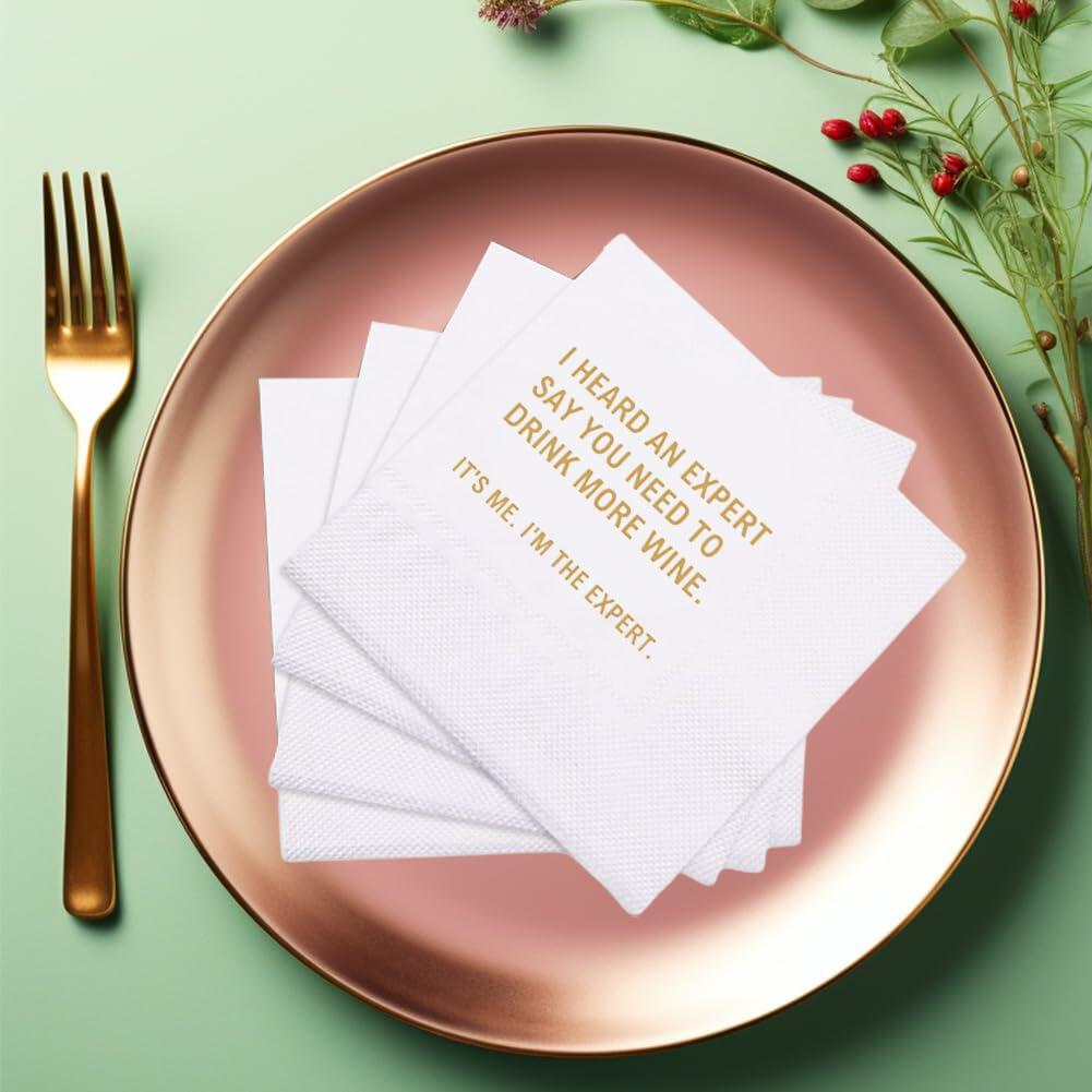 VOWFOO Funny Bible Quote Cocktail Napkins 4.5x4.5in 2-ply 100pcs