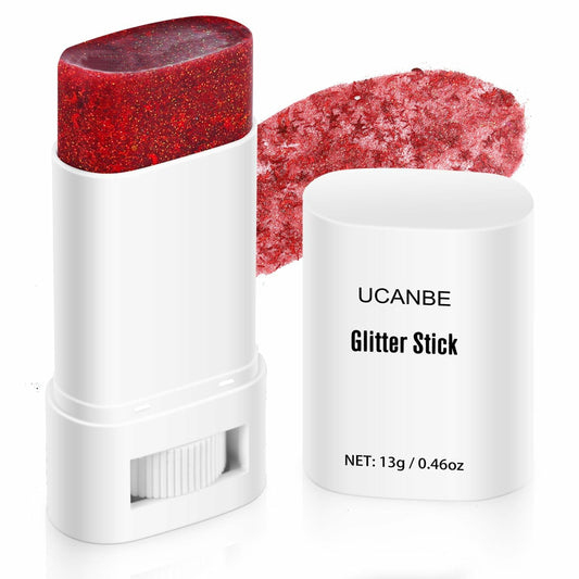 UCANBE Red Body Glitter Stick Chunky Makeup for Face Hair Lips