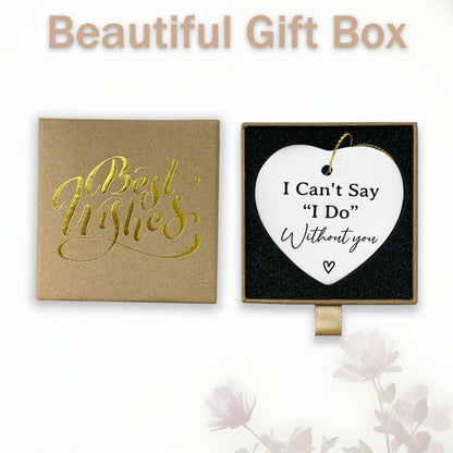 Bridesmaid Maid of Honor Heart Ceramic Ornament Wedding Gift