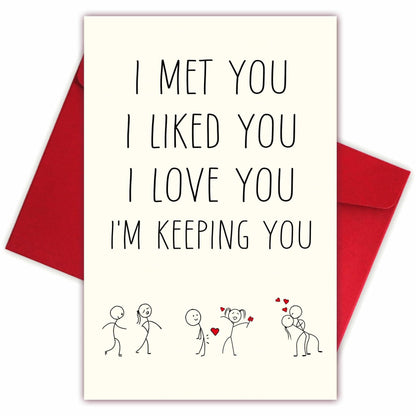 Funny Anniversary Card Romantic Birthday Valentines Day Card for Couples