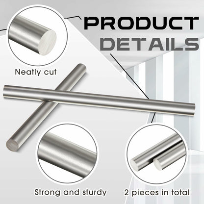 [Like New] Zonon Steel Cold Rolled Round Bar 0.79" Dia x 12" Length Mild Steel 2 Pcs