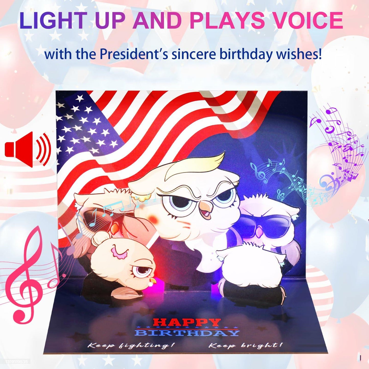 Yinqing 3D Pop Up Birthday Card with Light and Music Multicolor