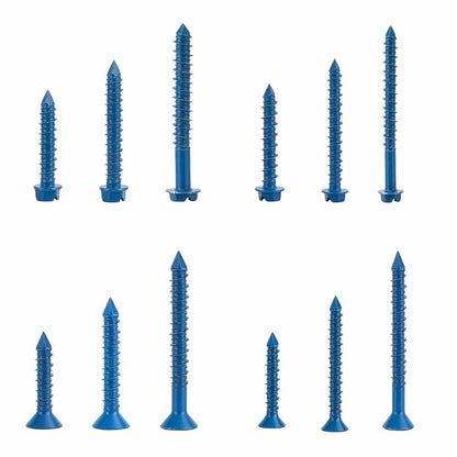 290PCS Concrete Screws 12 Sizes Flat & Hex Head Masonry Anchors 1.25"-2.25"