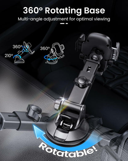 REEVAA Military-Grade Car Phone Holder Ultra Stable Sturdy Black
