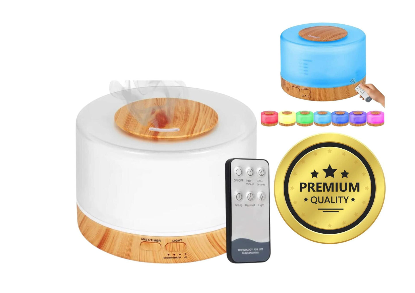 [Like New] ZENVES 500ml Ultrasonic Essential Oil Diffuser with Remote Control LED Light