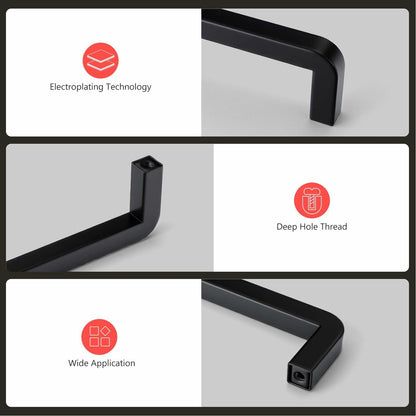 homdiy 25Pack 5in Black Stainless Steel Cabinet Handles Modern Drawer Pulls